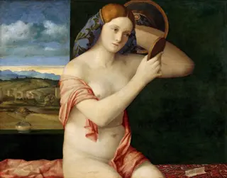 Naked Young Woman in Front of the Mirror, by Giovanni Bellini