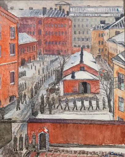 Näköala Kaartin kasarmin pihalle