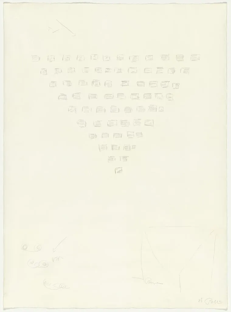 Untitled, by Nam June Paik, graphite, 1983