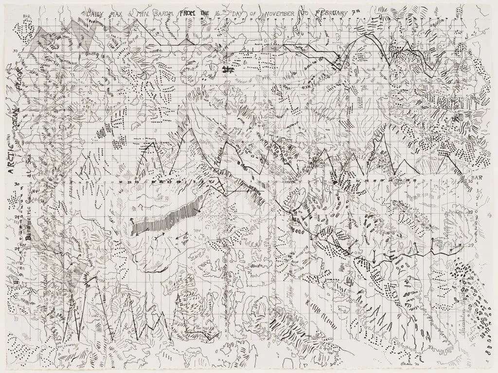 Untitled, by Nancy Graves, gouache, 1972