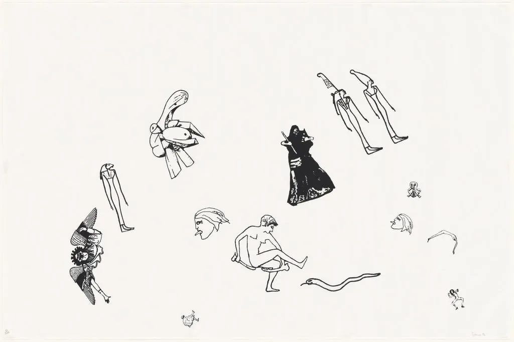 Untitled, by Nancy Spero, ink, 1996