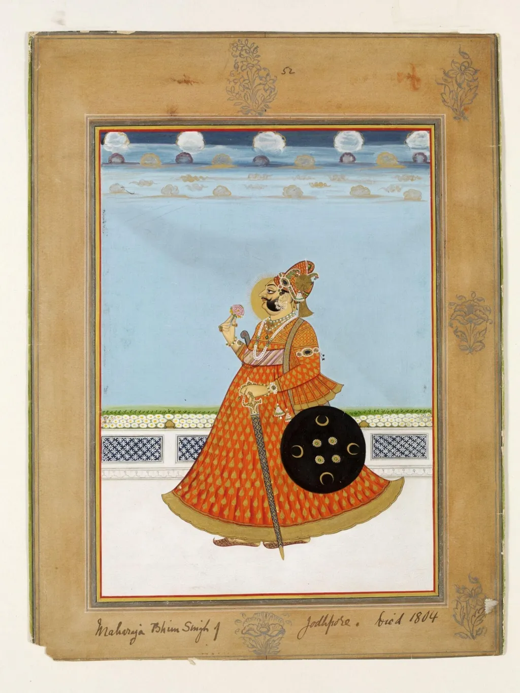 Maharaja Bhim Singh, by Nandalal, paint, 1890