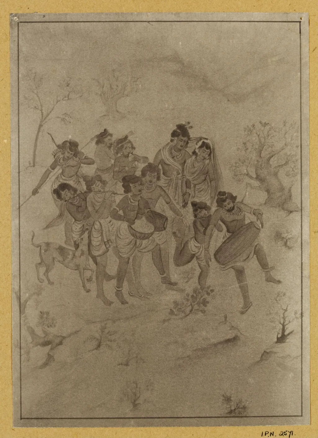 A marriage party, by Nandalal Bose, paint, 1900