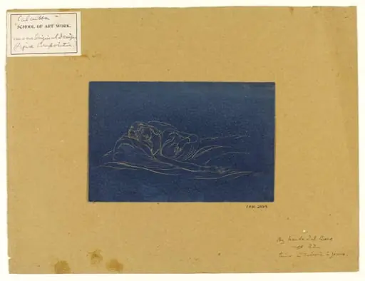 A sleeping girl, by Nandalal Bose