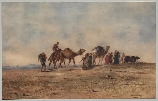 A Caravan in the Desert, by Narcisse Berchère