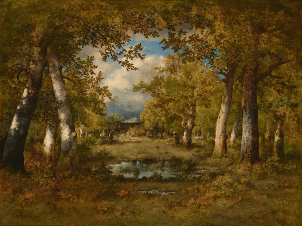 The Frog Pond, by Narcisse Diaz de la Peña, oil, 1876