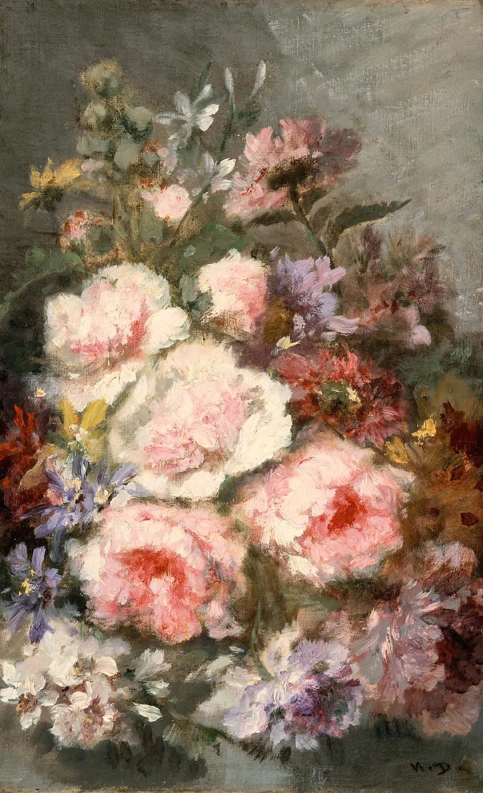Flowers, by Narcisse Virgilio Díaz, oil, 1851