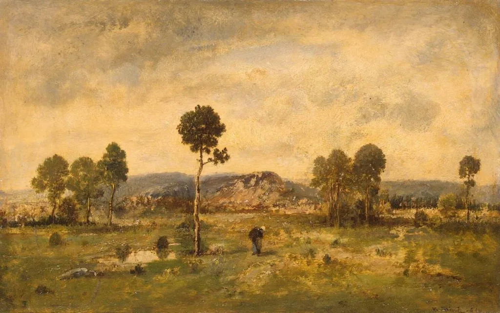 Landscape with a Pine-tree, by Narcisse Virgilio Díaz, oil, 1864