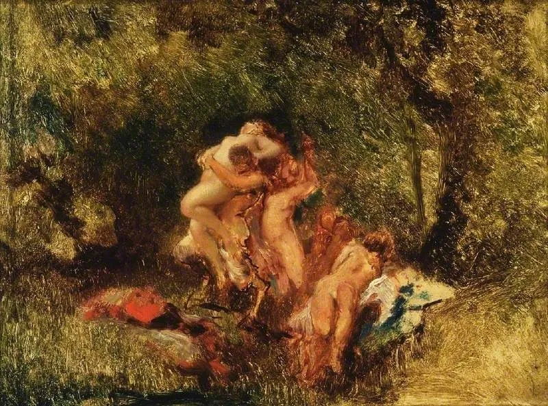 Nymphs et Satyres, by Narcisse Virgilio Díaz, oil, 1851