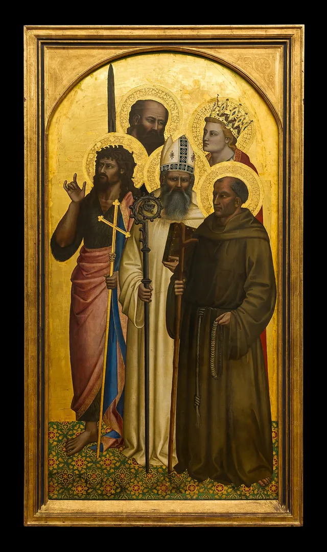 the Saints John the Baptist, Egidius, Gerard of Villamagna, Paul and Catherine (or Miniato)