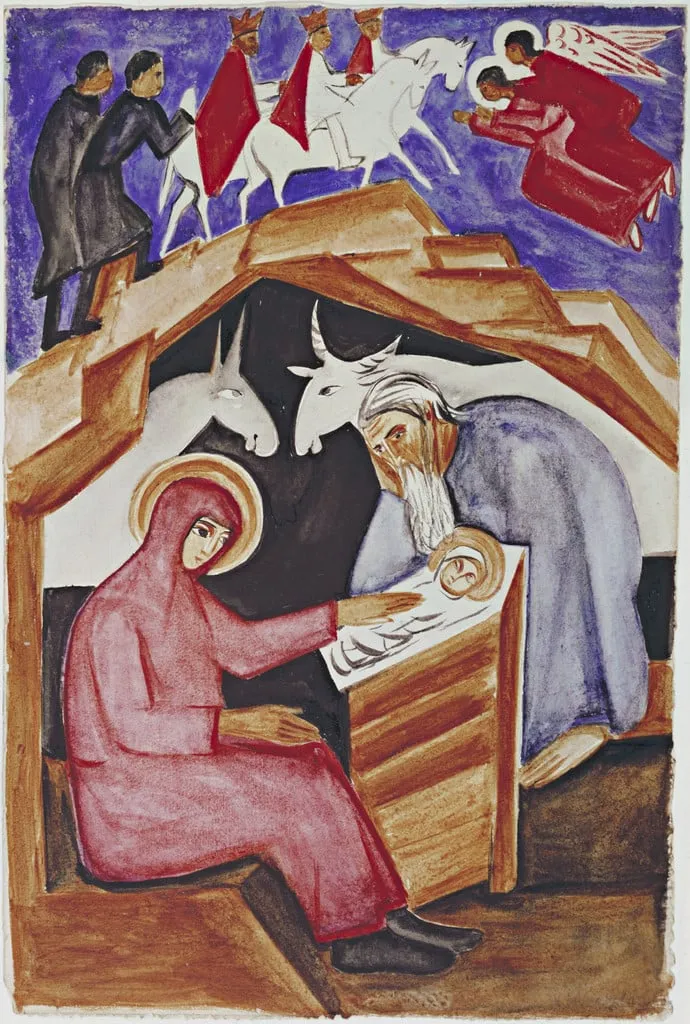 Untitled, by Natalia Goncharova, watercolor, 1915