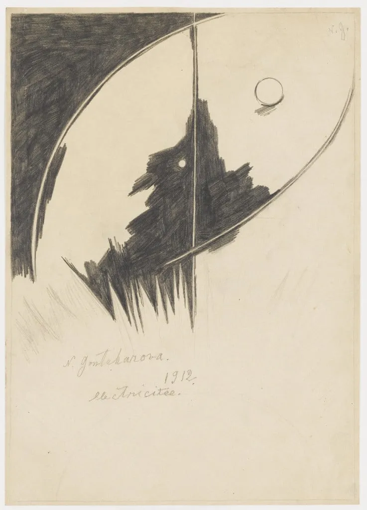 Untitled, by Natalia Goncharova, graphite, 1912