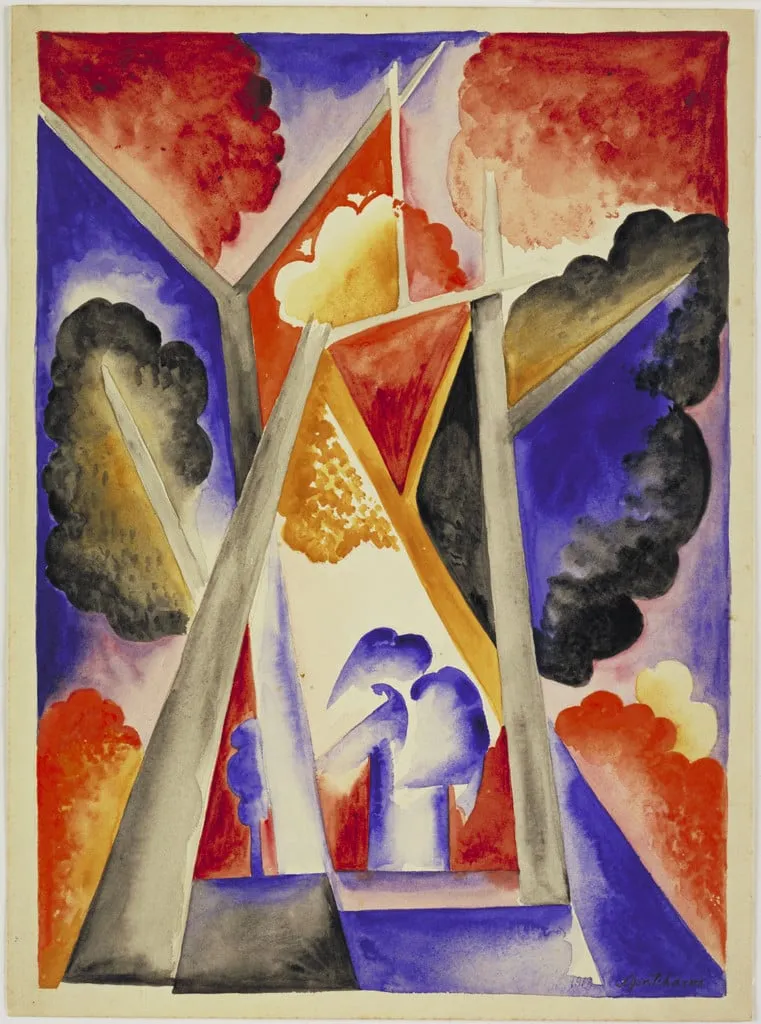 Untitled, by Natalia Goncharova, watercolor, 1913