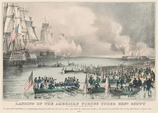 Landing of the American Forces under Genl. Scott: At Vera Cruz March 9th 1847, by Nathaniel Currier