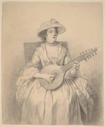 Woman Playing a Cittern