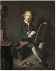 Portrait of a Boy (Horace Hone), Sketching, by Nathaniel Hone the Elder, oil, 1766