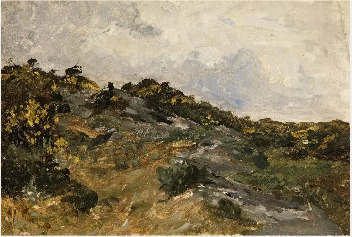 A Rocky Hillside with Furze, by Nathaniel Hone the Younger