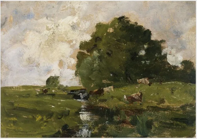 A Stream in Pasture Land, by Nathaniel Hone the Younger, oil, 1881