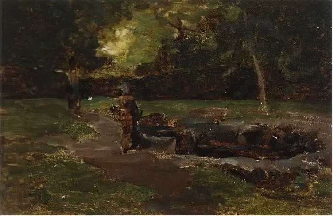 A Wooded Landscape, Moonlight Effect, by Nathaniel Hone the Younger