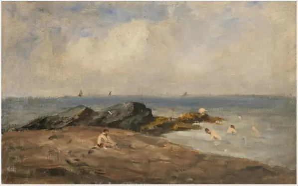 Bathers near Rocks, by Nathaniel Hone the Younger