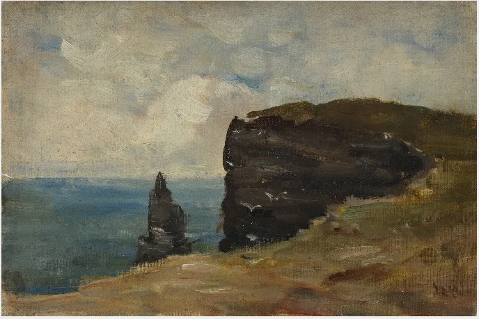 Cliff over the Sea, by Nathaniel Hone the Younger, oil, 1881
