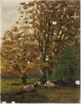 Cows Resting under Trees, by Nathaniel Hone the Younger