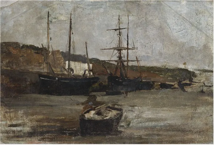 Ships at a Quayside, by Nathaniel Hone the Younger, unspecified, 1881