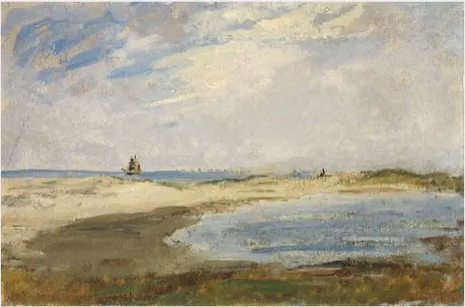 Spit of Sand with Boats beyond, by Nathaniel Hone the Younger