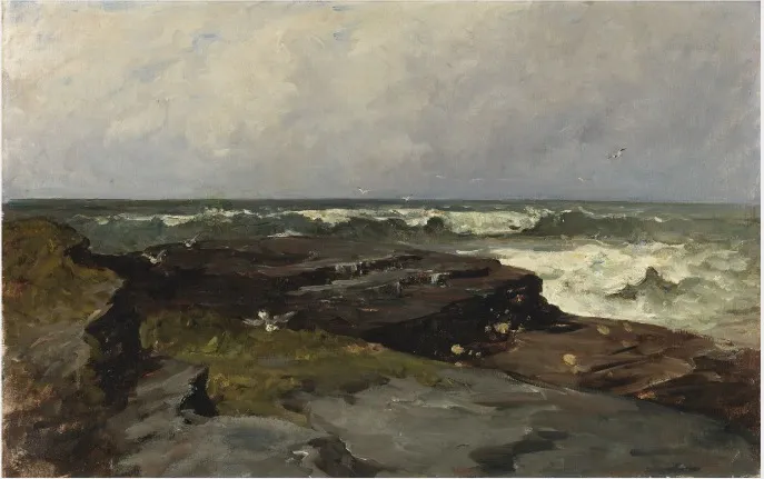 View of Kilkee, with the Atlantic, by Nathaniel Hone the Younger, oil, 1881