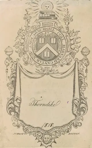 Harvard College Bookplate with the Christo et Ecclesiæ Seal, by Nathaniel Hurd
