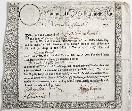 Loan Certificate, by Nathaniel Hurd