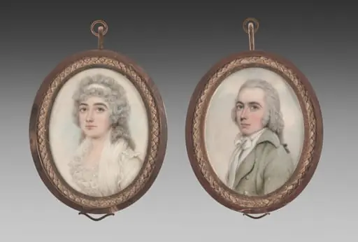 Portrait of a Man and Portrait of a Woman (pair), by Nathaniel Plimer