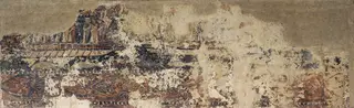 Naval battle between a Christian galley and a Saracen galley, profane paintings from Sigena