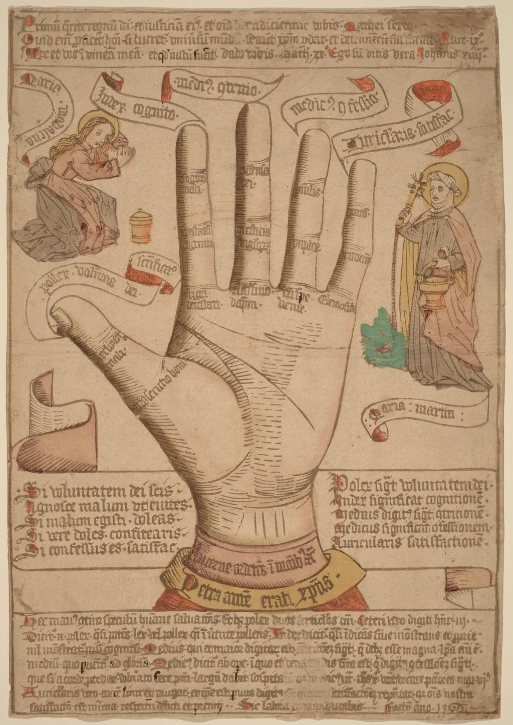 The Hand as the Mirror of Salvation, by Netherlandish 15th Century, ink, 1466