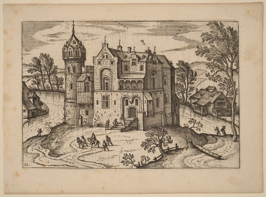 Castle by a River, by Netherlandish 16th Century, ink, 1676