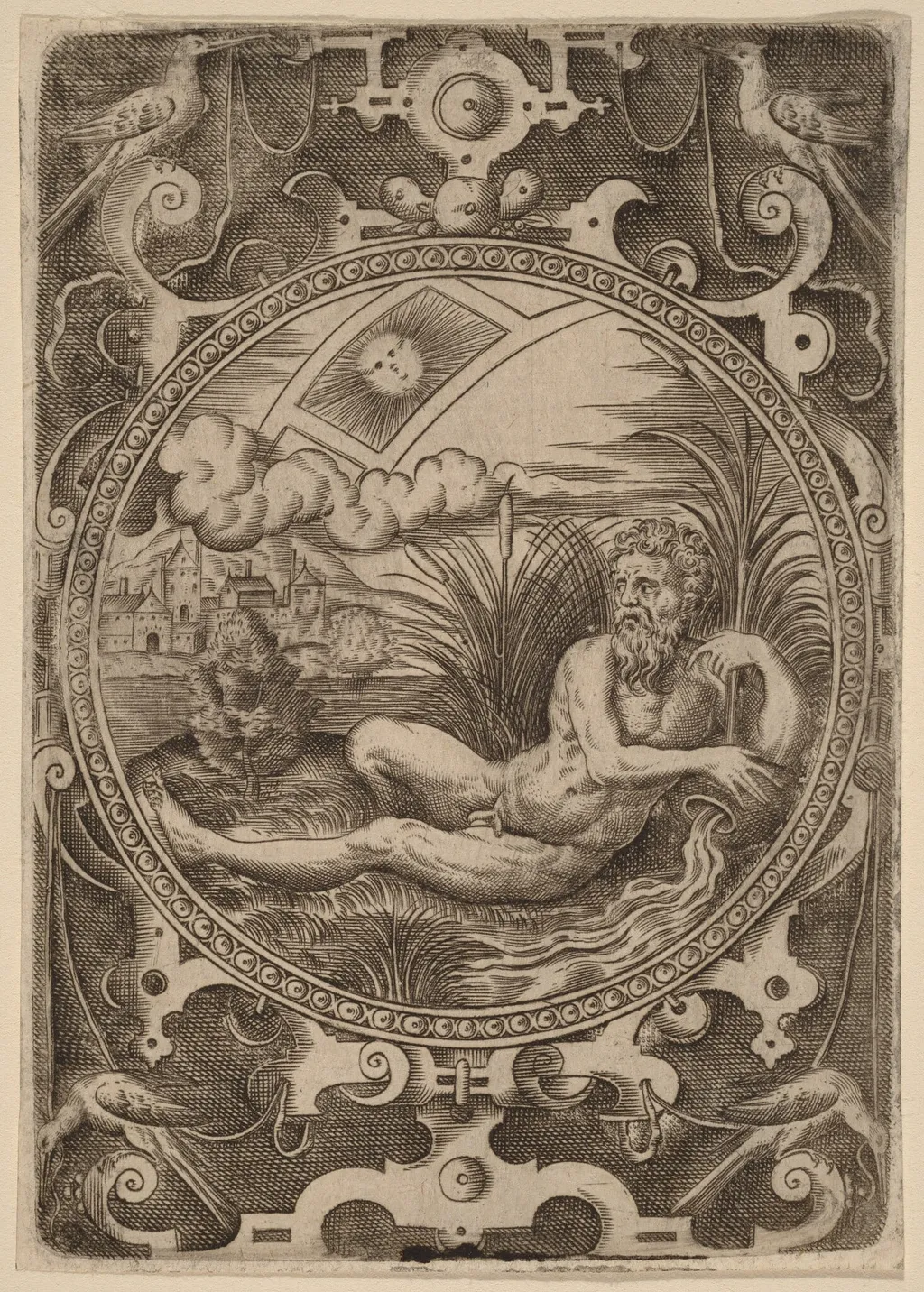 Cebren (The River God), by Netherlandish 16th Century, ink, 1564