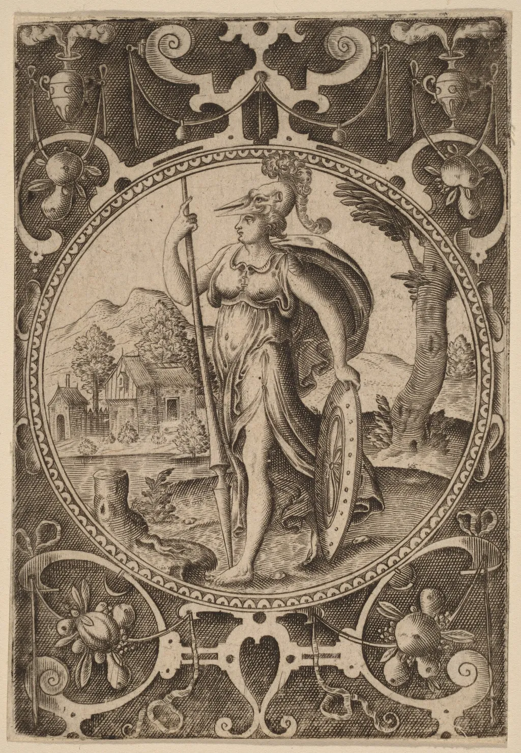 Minerva, by Netherlandish 16th Century, ink, 1564