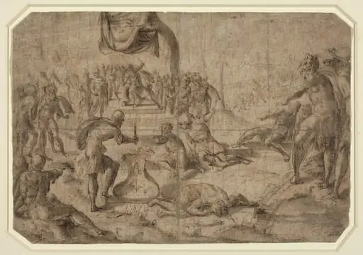 Sacrifice Scene (Gaius Mucius Scaevola?), by Netherlandish 16th Century