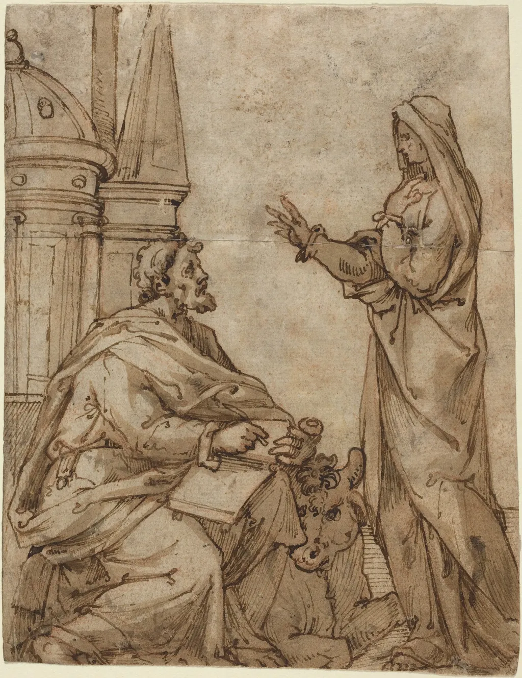 Saint Luke, by Netherlandish 16th Century, ink, 1501