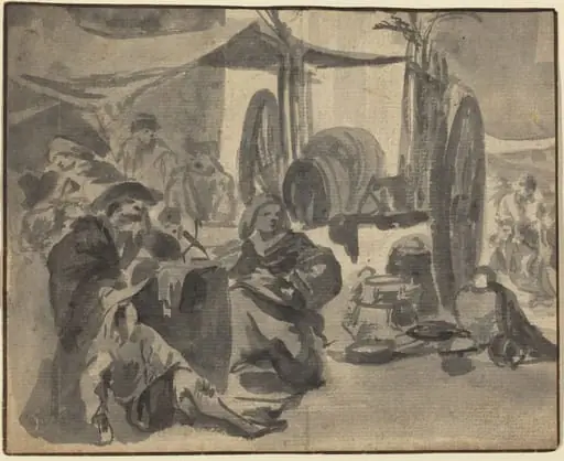 Market Scene, by Netherlandish 17th Century