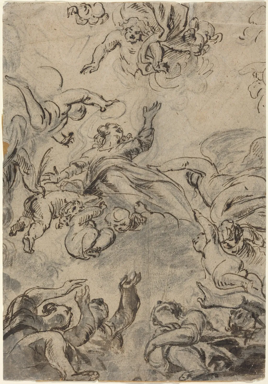 The Assumption of the Virgin, by Netherlandish 17th Century, ink, 1601