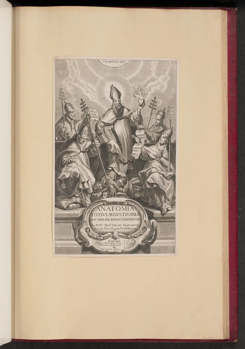 Title Page for Anatomia Totivs Avgvstissimae Doctrinae Avgvstinae, by Netherlandish 17th Century, ink, 1640