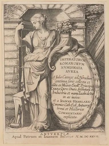 Title Page for Imperatorvm Romanorvm Nvmismata Avrea, by Netherlandish 17th Century