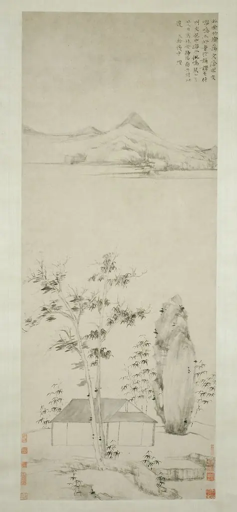 Poetic Thoughts in a Forest Pavilion, by Ni Zan