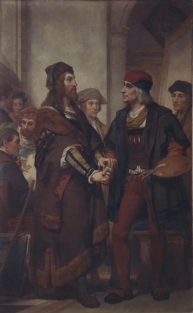 Albrecht Dürer Visiting Quinten Massijs, by Nicaise De Keyser