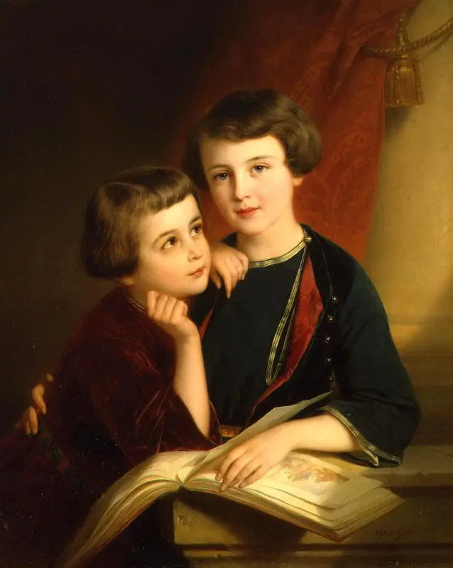Portrait of Duke A.M. Gorchakov's Sons, by Nicaise De Keyser