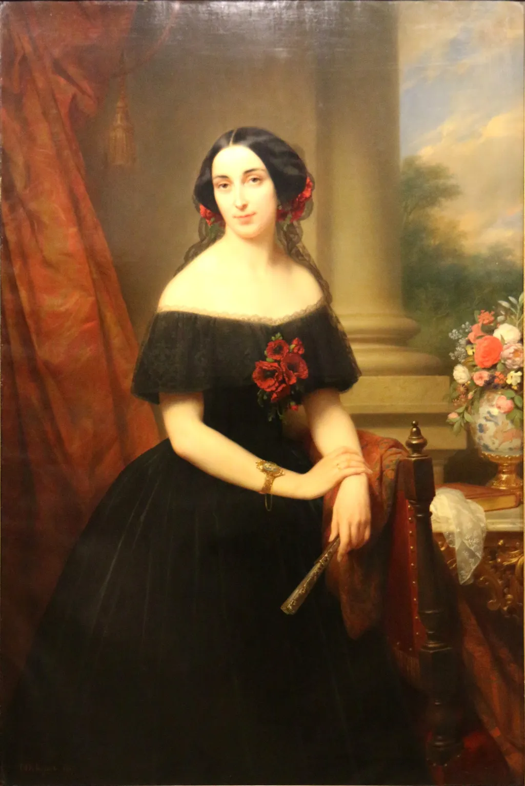portrait of Louise van Campenhout (Louise-Caroline-Françoise van Campenhout), by Nicaise De Keyser, oil, 1847