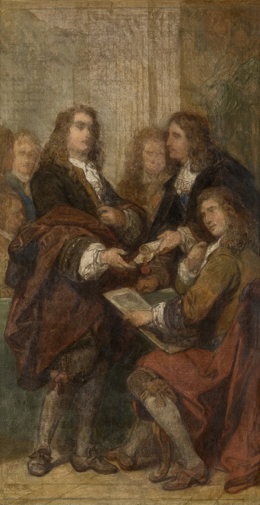 The Engraver Gerard Edelinck in Paris, by Nicaise De Keyser, oil, 1860
