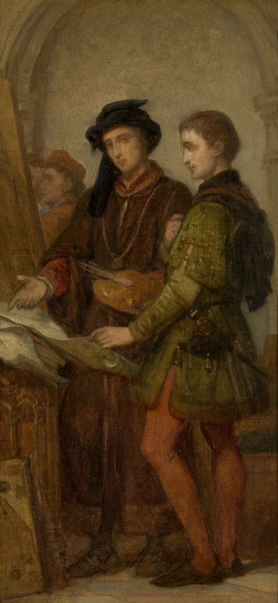 The Painters Jan van Eyck and Rogier van der Weyden, by Nicaise De Keyser, oil, 1866