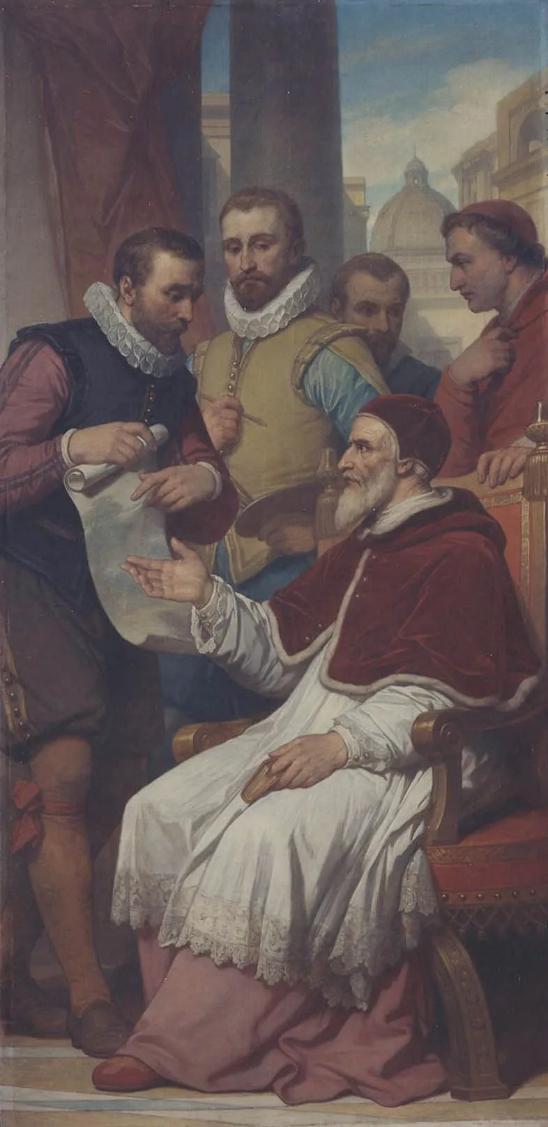 The Painters Matthijs and Paul Bril in Rome, by Nicaise De Keyser, oil, 1866